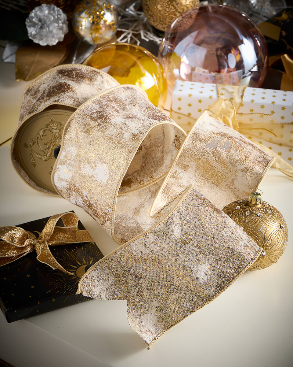 Jacquard Lichen Ribbon, 4" x 10 Yards